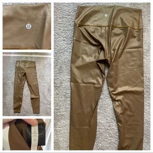 Gold Lululemon leggings Size 10